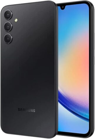 Front view of the Samsung Galaxy A34 showcasing its vibrant display